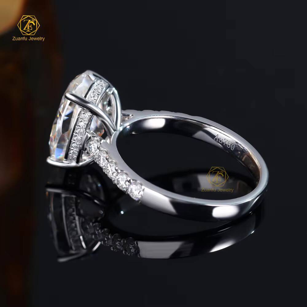 Luxury Womens Engagement Wedding Ring 14k 18k 4ct Solid White Gold with Oval Cut Lab Grown Diamond IGI Certified HPHT CVD Jewelry