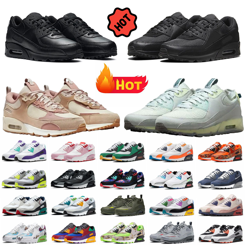 Classic Terrascape FUTURA 90 Running Shoes Triple Black Mesh Leather White Yellow Grey Moss Green Volt Obsidain Sneakers Outdoor trainers chaussures schoenen 36-45