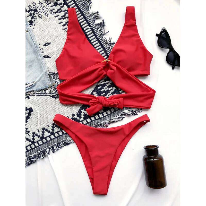 Push Up 2024 Sexy Set Women Swimwear Bathing Female Swimming Suit Bandage Swimsuit Thong Bikini XJ260206