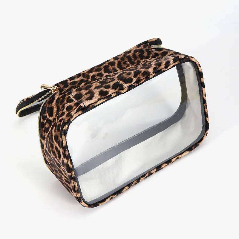 Waterproof Large Capacity Travel Organizer with Zipper Cosmetic Leopard Print Clear Makeup Bag 2025 Y260206