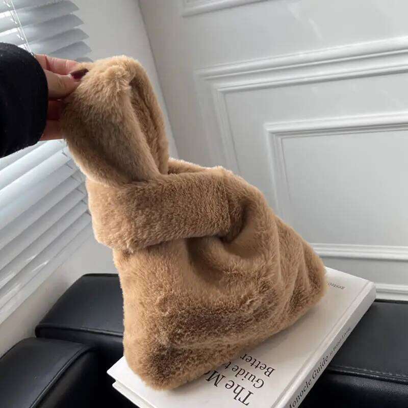 Imitation Mink Fur For Women Underarm Soft Plush Small Shoulder Bag Warm Fluffy Handbag Winter New XJ260129