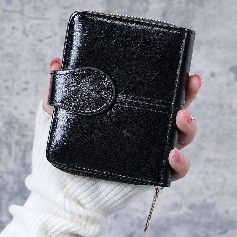 Aliwood 2024 Quality Leather Lady Brand Coin Zipper Female Short Wallet Women Split Small Purse Y260206