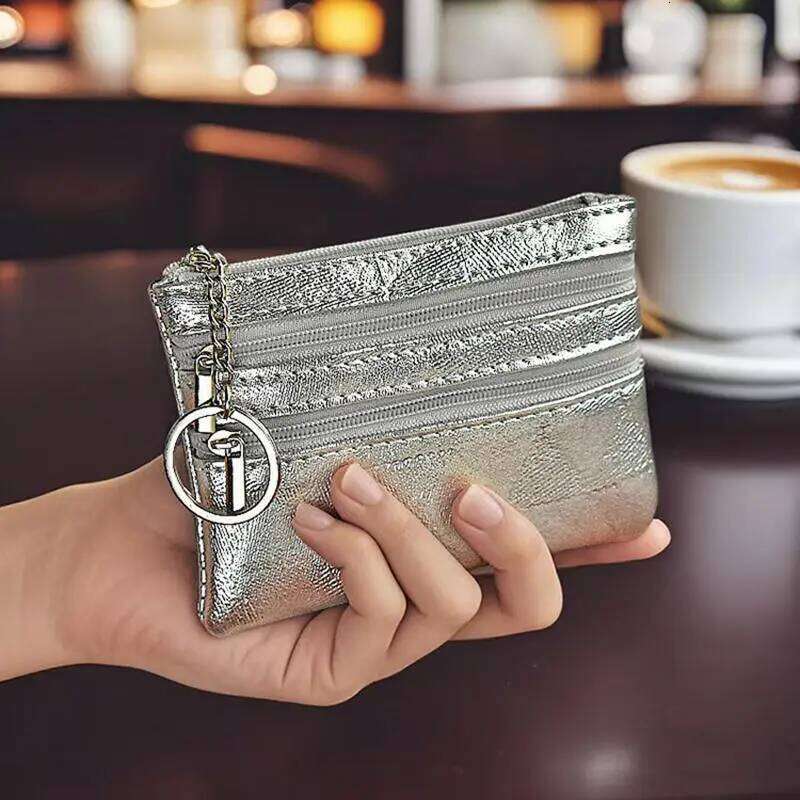 Women's Double Layer Zipper Purse Fashion Key Mini Coin Bag Portable Simple Keychain Small Wallet For Girl Y260206