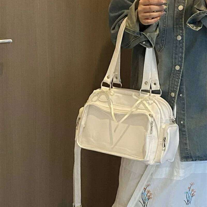 Preppy Style Ita Bag Commuter Underarm Sac Femme Japanese Transparent Bolsos De Mujer Daily Shoulder Bags for Woman Bolso Y260205