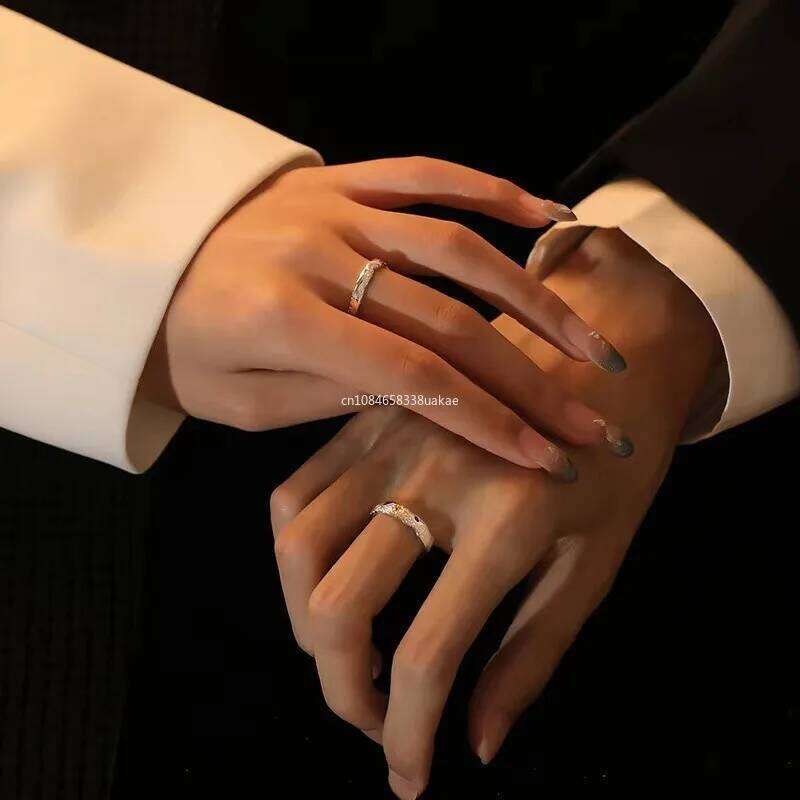 1Pcs Vintage Promise Band Adjustable Matching Sun and Moons Couples Rings Stylish Jewelry Decoration W260206