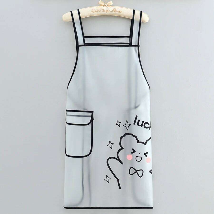 Waterproof TPU Kitchen Apron - Sleeveless, Oil Resistant, Lightweight for Cooking & Cleaning S260205