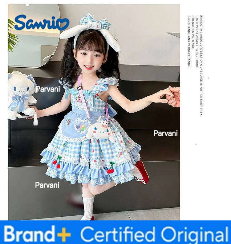 Sanrio Cinnamoroll Children's CosPlay Kuromi CartoonDress Blue Girl Strap Skirt My Melody Princess Dress Birthday Gifts H260206 - view 6