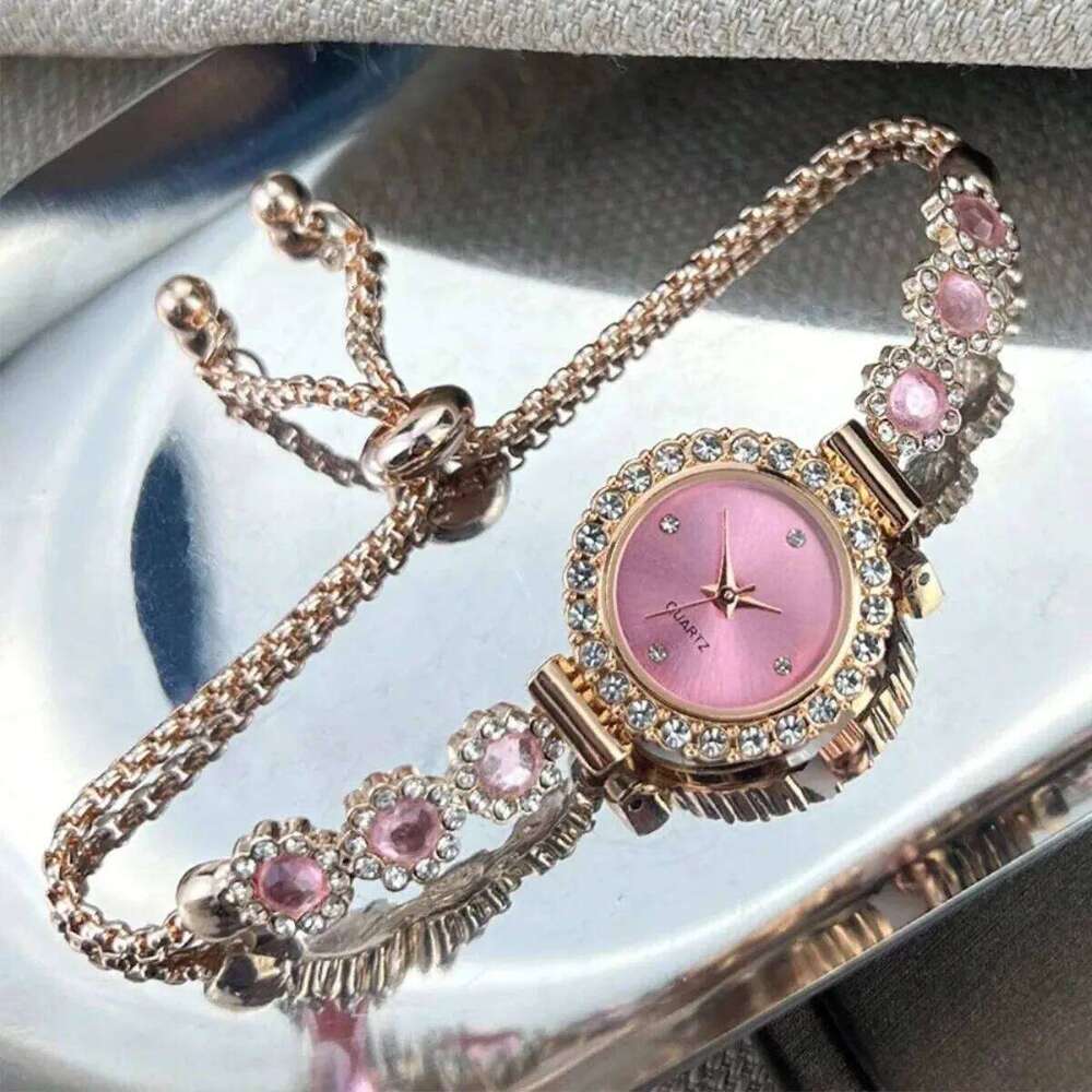 Elegant Women Watches Fashion Rhinestone Flowers Bracelet Ladies Quartz Wristwatch Reloj Mujer Girls Clock Gift Z260206
