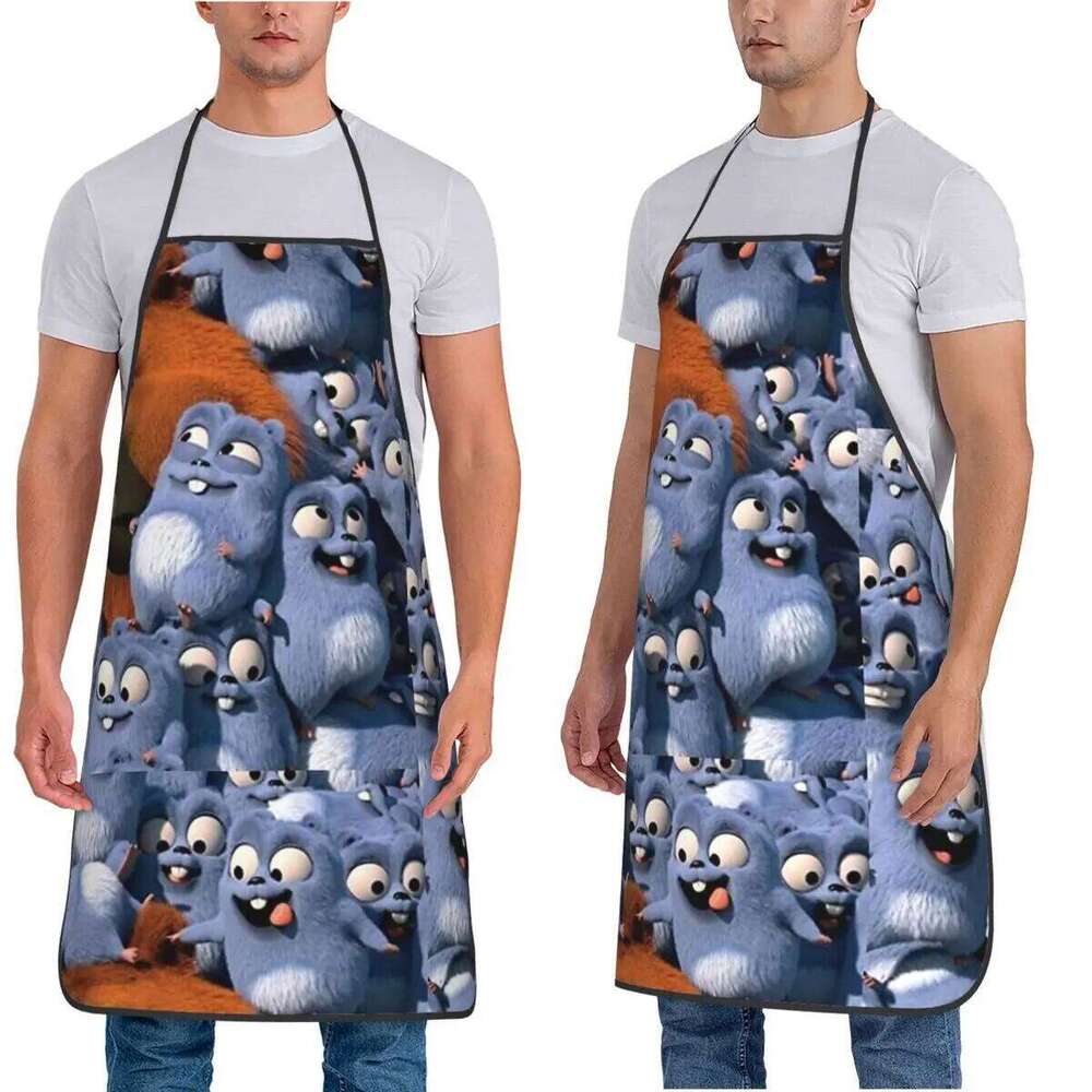 Grizzy And The Lemmings Apron Chef Cooking Cuisine Tablier Sleeveless Bib Kitchen Cleaning Pinafore for Women Men Painting S260205