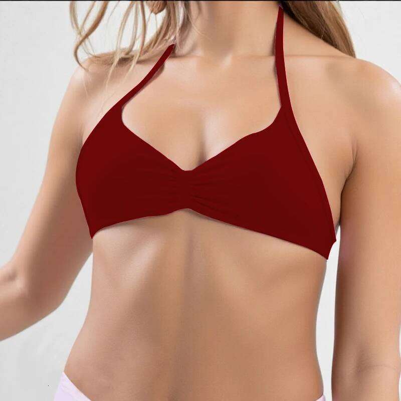 Strappy Bra Top Women High Support Thin Strap Halter Sport Seamless Bras Scrunch Workout Yoga Tank Z260206