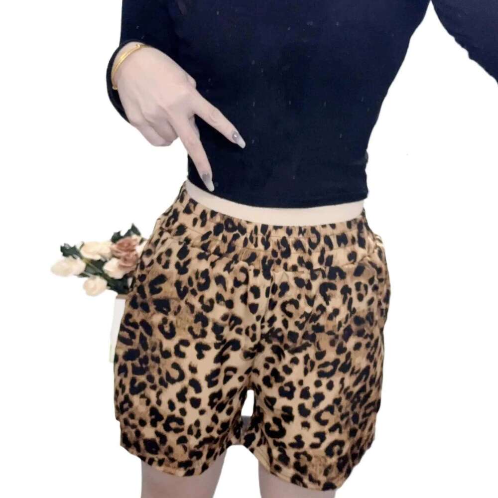 Slimming Summer Thin Elastic Waist Printed Short Casual Women's Fashionable Catwalk Style Leopard Print Mini Pants XJ260206