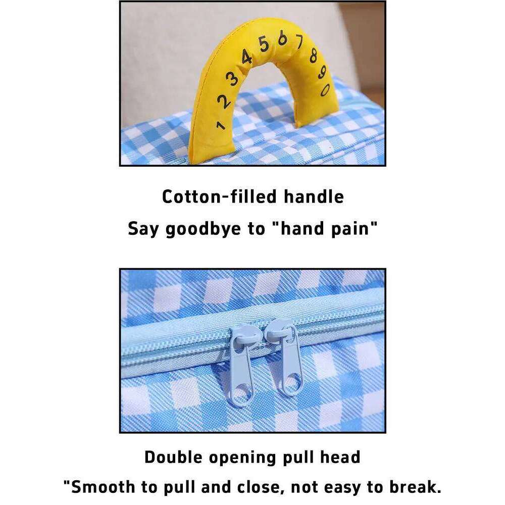 1PC Autumn and Winter travel grid storage high appearance level outdoor makeup bag large capacity portable cosmetics Y260206