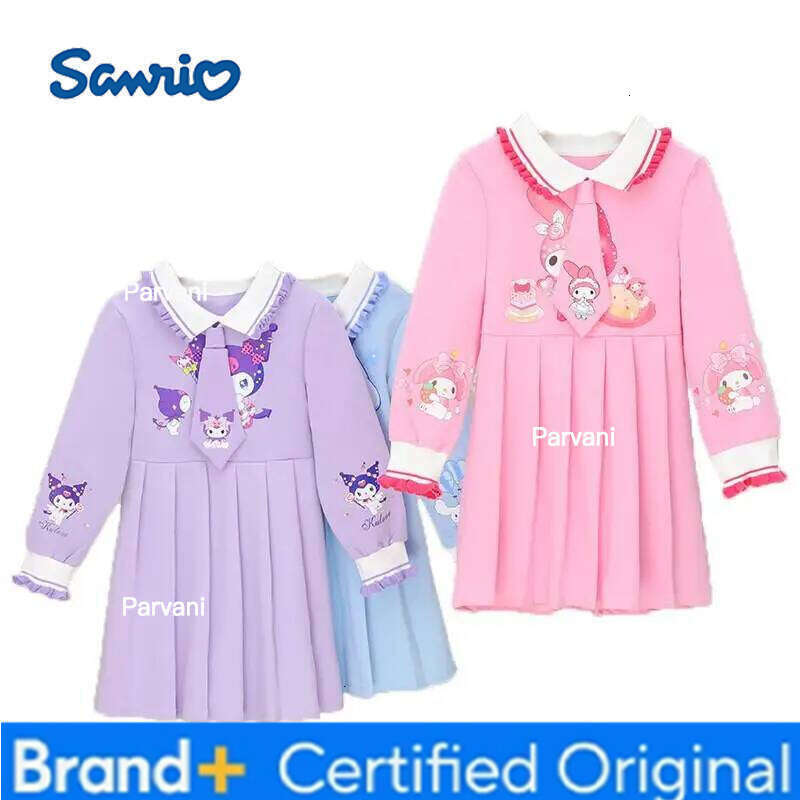 Sanrio Hello Kitty Long Sleeve Hoodie Dress Cotton Girls Children Baby Autumn New 2024 Korean Style Fashion Princess Cute Trendy H260206 - view 6