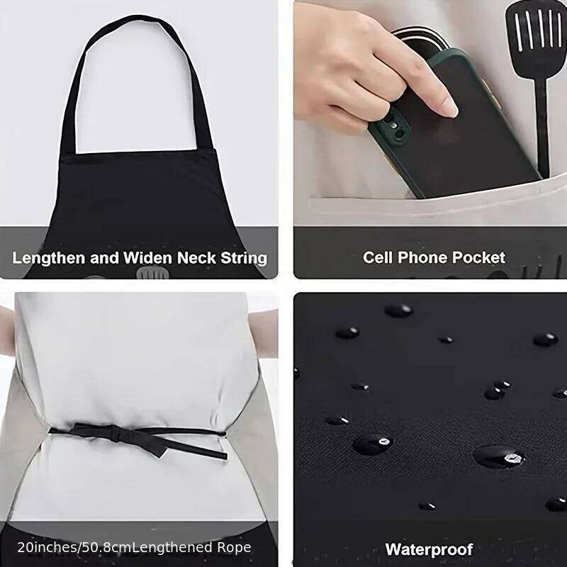 Home Professional Waterproof Oil Proof Men Women Wipeable Hands Kitchen Cooking Stain Protection Waist Apron Adjustable S260205