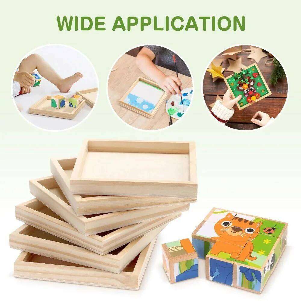 Blank Clay Frame Multi Size Creartive Wooden Photo Holder DIY Party Decor Desktop Ornament Children Painting Drawing S260205