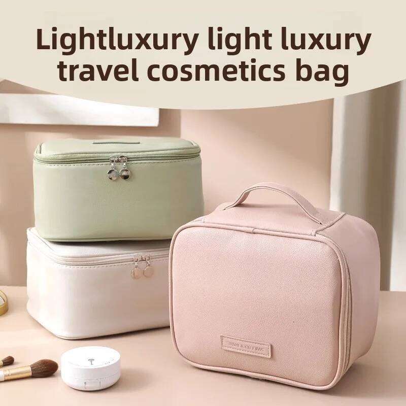 New Makeup Skin Texture PU Leather Portable Travel Handheld Storage Toilet Bag Large Capacity Manufacturer Wholesale Order L Y260206
