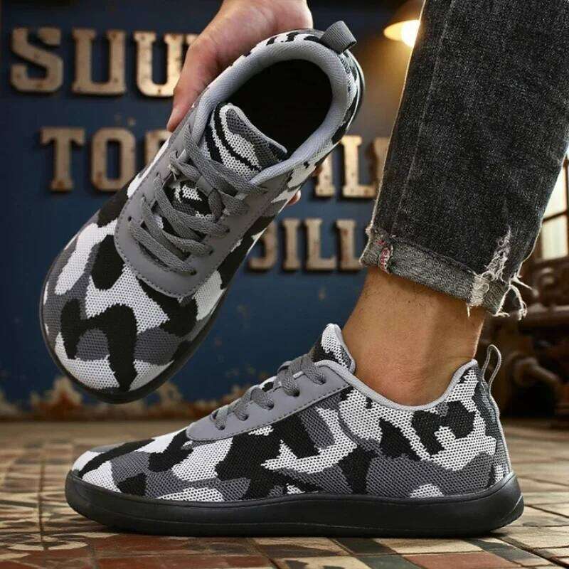 Camouflage Wide Toe Shoes Comfortable Soft Sole Breathable Walking Sneakers Fashionable Trendy Outdoor Loose Training Men's Shoe