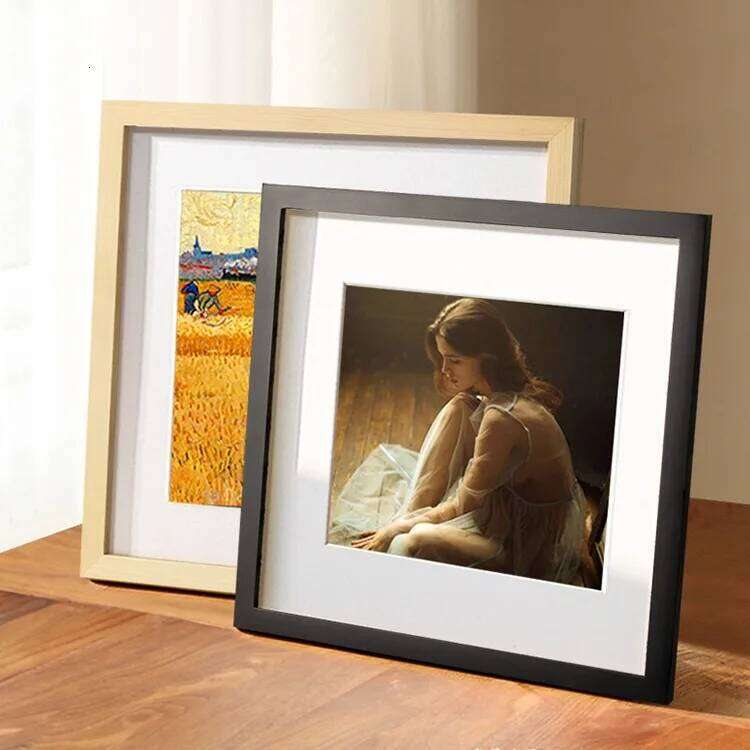Square Wall Hanging 20X20cm 30x30cm Wood Wedding Picture Frame Stand for Pictures Photo Home Decor Gift S260205