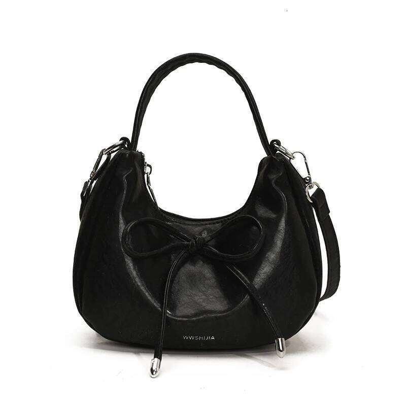 Bow Shaped Handbags For Women Solid Color Casual Letter Mini Single Shoulder Bags 2025 New Versatile Commuting Crossbody Bag Y260205