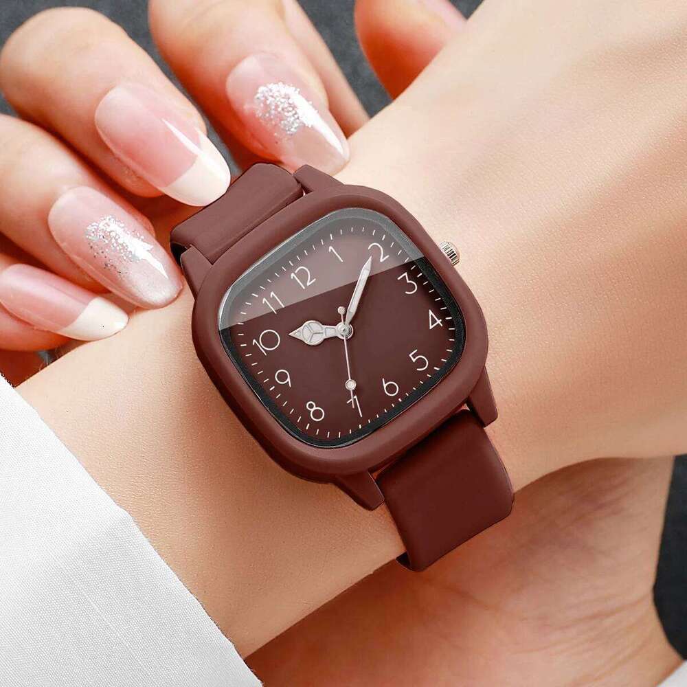 Fashion Square Dial Women Watches Casual Silicone Band Ladies Quartz Wristwatch Reloj Mujer Girls Clock GiftWithout Box Z260206