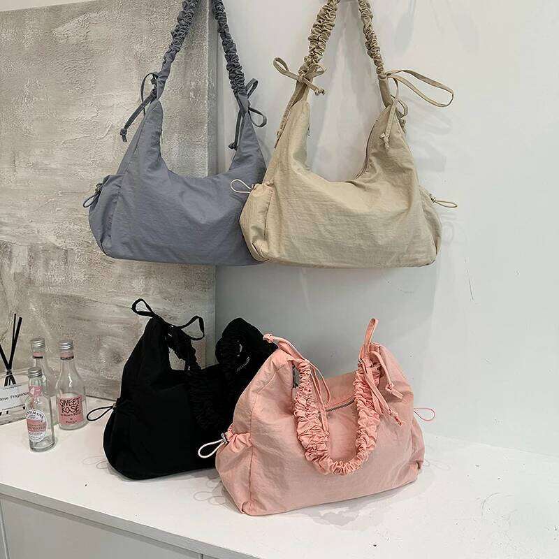 Fashion Large Capacity Nylon Bag Trend Versatile Style Leisure New Women's Shoulder Concise Sewing Thread Tote Bags Y260205
