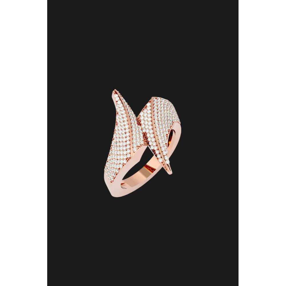 Twisted Crossover Moissanite Band Ring In Polished Silver Tone Crafted For Elegant Modern Stylish Hip Hop Jewellery Wear