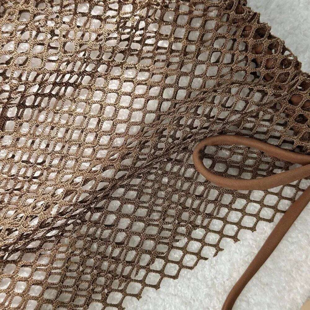 Fashion Mesh 3 in 1 Swimwear Set Lace Up Slim Fit Bikini Bathing Suit Deep-V Beachwear Clothing Sleeveless Swimsuit Beach Z260206