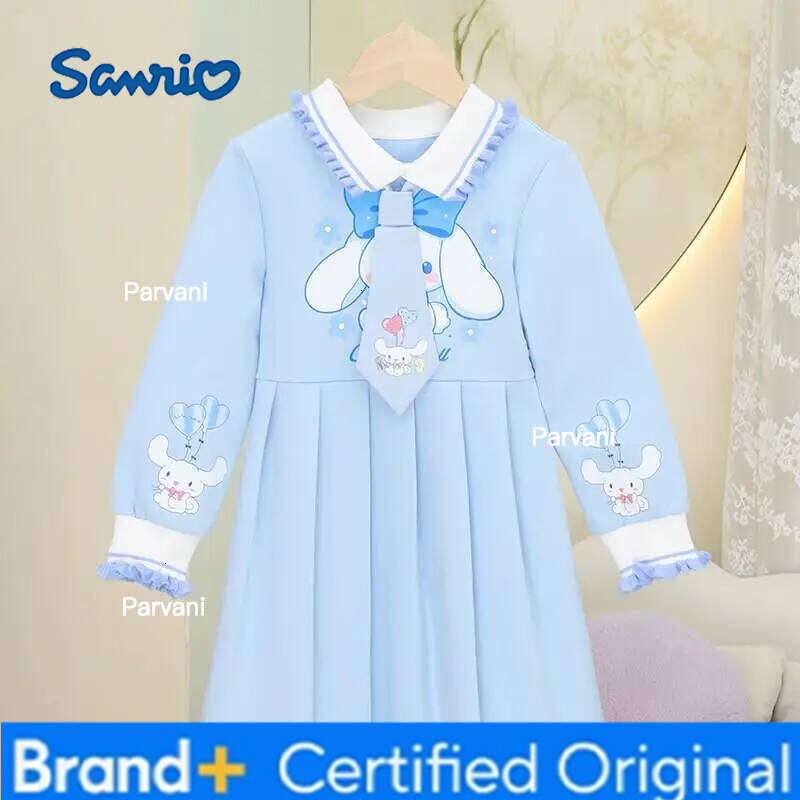 Sanrio Hello Kitty Long Sleeve Hoodie Dress Cotton Girls Children Baby Autumn New 2024 Korean Style Fashion Princess Cute Trendy H260206 - view 5