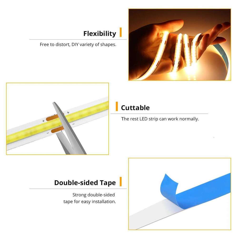 Hand Scan Motion Sensor LED COB Strip Light Flexible Diode Tape 5V USB Linear Indoor Lighting Room DIY TV Mirror Backlight Decor Z260206