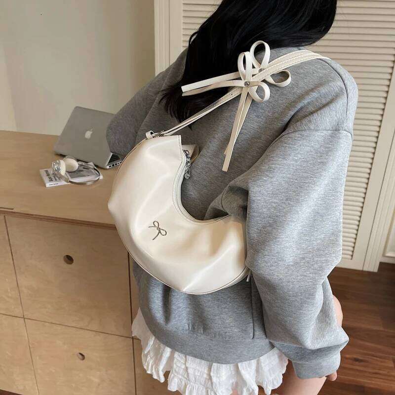 LEFTSIDE Retro Japanese Style Sweet Shoulder Bags for Women Small PU Leather Tote Bag 2025 Designer Bow Purses and Handbags Y260205