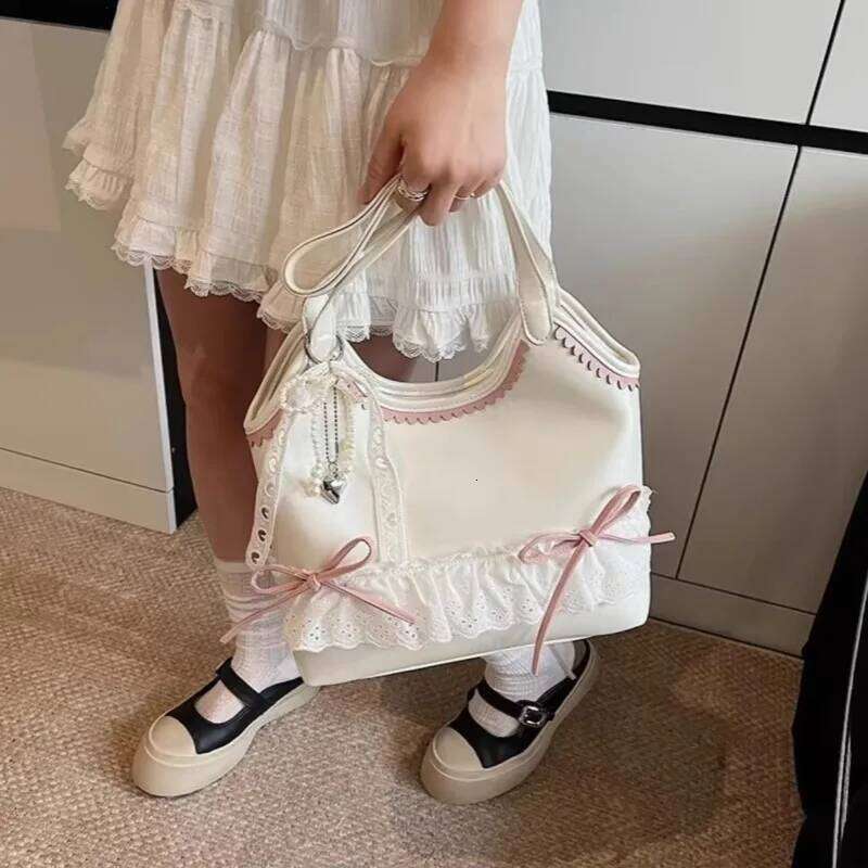 2026 New Women Chic Bow Fashion Casual All Match Underarm Bag Sweet Y2k Aesthetic Fairy Elegant Handbags Y260205