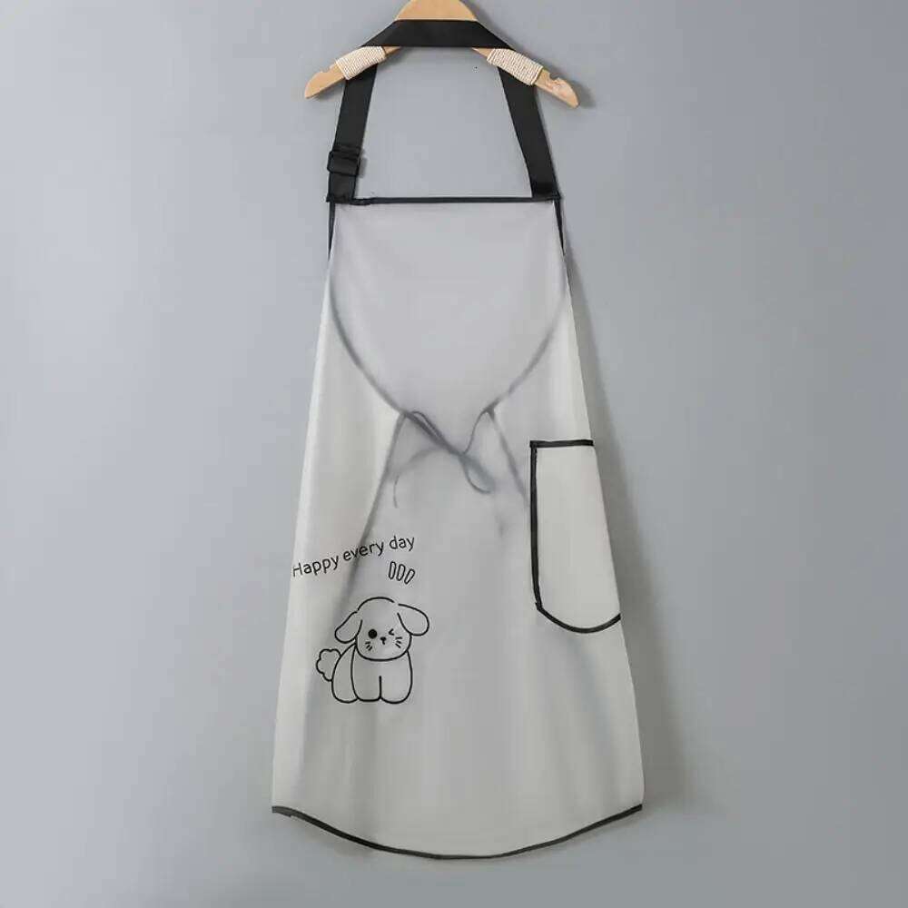 New TPU Kitchen Apron Oil Resistant Sleeveless Waterproof Bibs Cleaner Wipeable Baking Accessories Oilproof Aprons S260205