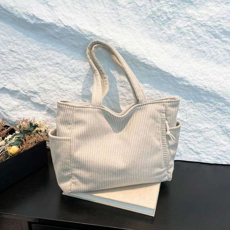 Corduroy Bags Women Casual Handbag Light Retro Large Capacity Shoulder Strap Commuter Handbags 2025 Autumn and Winter Y260205