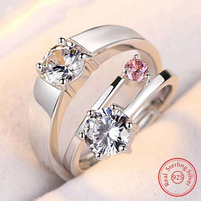 Real 925 Stelring Silver Woman's New Jewelry Crystal Zircon Couple Ring For Man XY0388 W260206