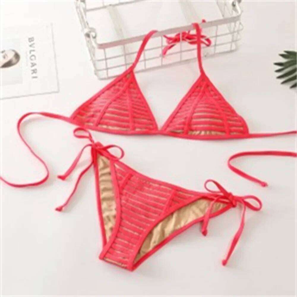 Sexy Grid String Bikini Backless Micro Swimsuit Y2K Swimwear Women 2025 Trend Design Two Piece Triangle Beach Thong Bathing Suit Z260206