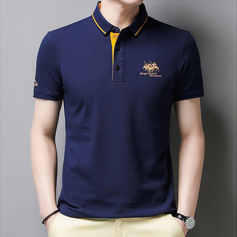 Luxury Brand Designer Clothes High-Quality Non-Iron Embroidered Mens Polo Shirt Short Sleeve Top Casual Business Middle-Aged Youth Dads Clothing Expor
