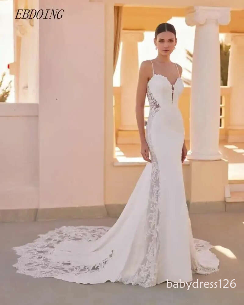 Newest Mermaid Sweetheart Wedding Dress Chic Spaghetti Strap Neckline Sleeveless Custom Bridal Dresses