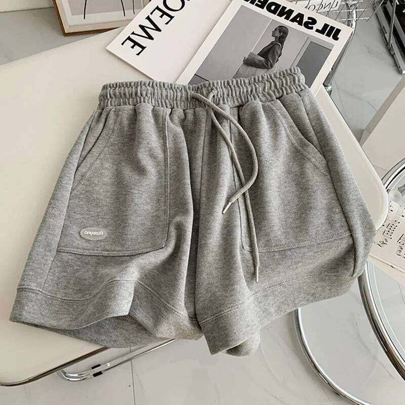 Fashion Casual Drawstring Women Korean Loose High Waist Sport Female Summer New Pockets Chic All Match Shorts XJ260206