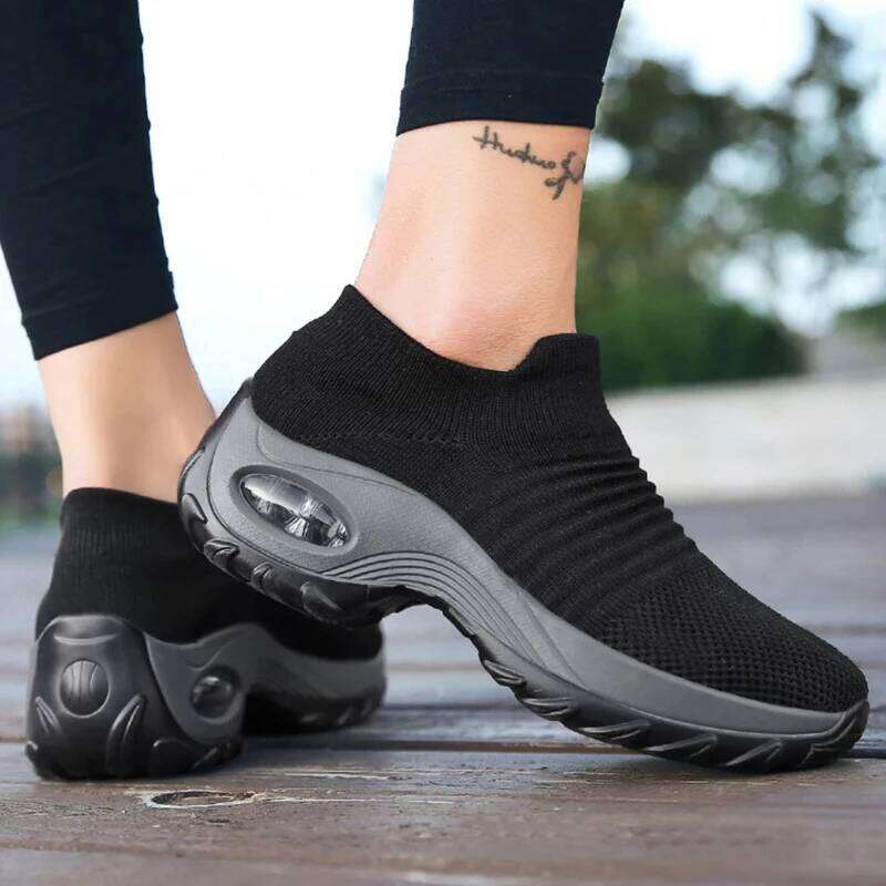 Women's Walking Knitted Mesh Upper Lightweight for Daily Wear Outdoor Activities Casual Slip on Shoes