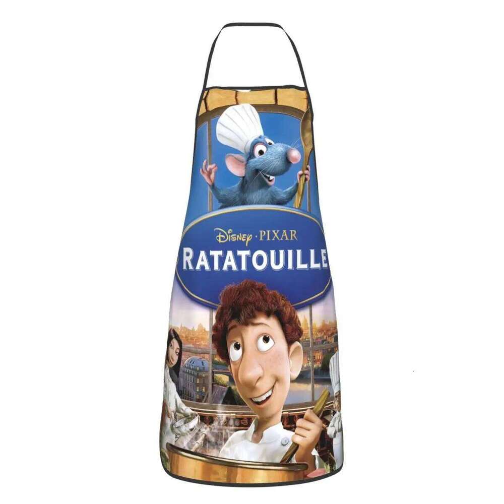 Custom Unisex Little Ratatouille Remy Bib Apron Adult Women Men Chef Tablier Cuisine for Kitchen Cooking Gardening S260205