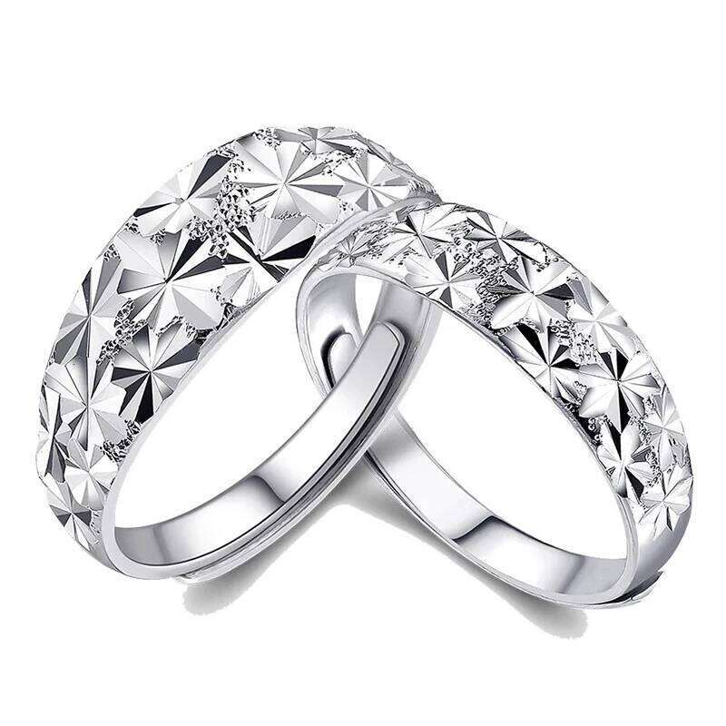 Real 925 Stelring Silver Women's Couple Jewelry Fashion Flower Ring For Man XY0381 W260206