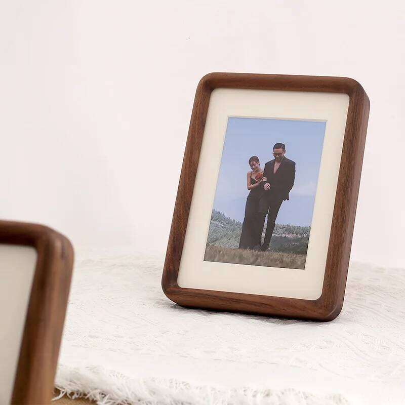 1Pcs Black Walnut Mortise and tenon Rounded Corner Desktop Picture 6/7/8/10 Inches Children's Lovers Family Photo Frame S260205