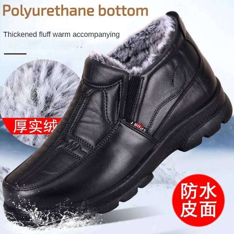 Men's snow outdoor winter waterproof leather men's boots cheap shoes clearance free shipping