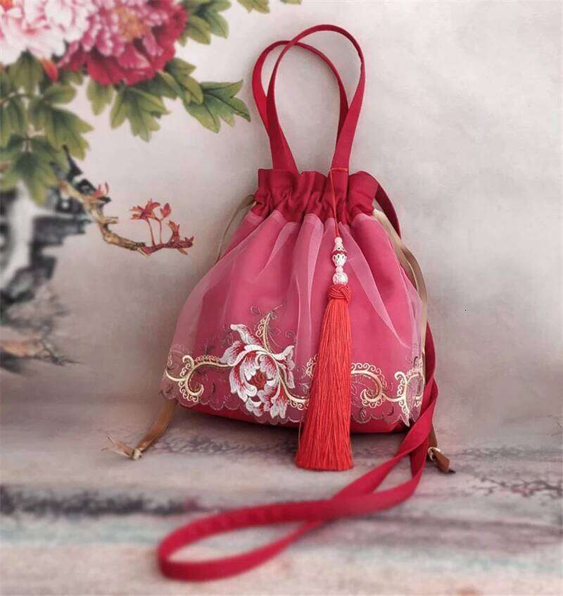 1pcs Handmade Handbag New Retro Shoulder Bag Hanfu Portable Satchel Daily Outdoor Coin Purse Women Girl Birthday Gift