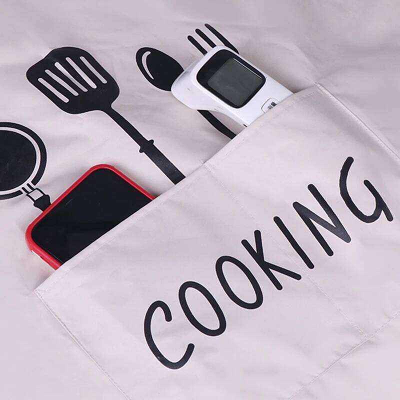 1PC Kitchen Oilproof Waterproof Men And Women Apron Can Wipe Hand Have Pocket Restaurant Work Clothes For Cleaning Cooking S260205