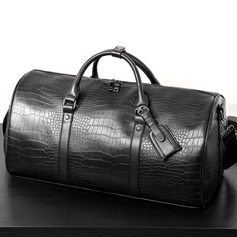 Stylish Large-Capacity Travel Bag Trendy Vintage Luggage Bag Separate Shoe Compartment Gym Bag Dry/Wet Separation Shoulder Bag