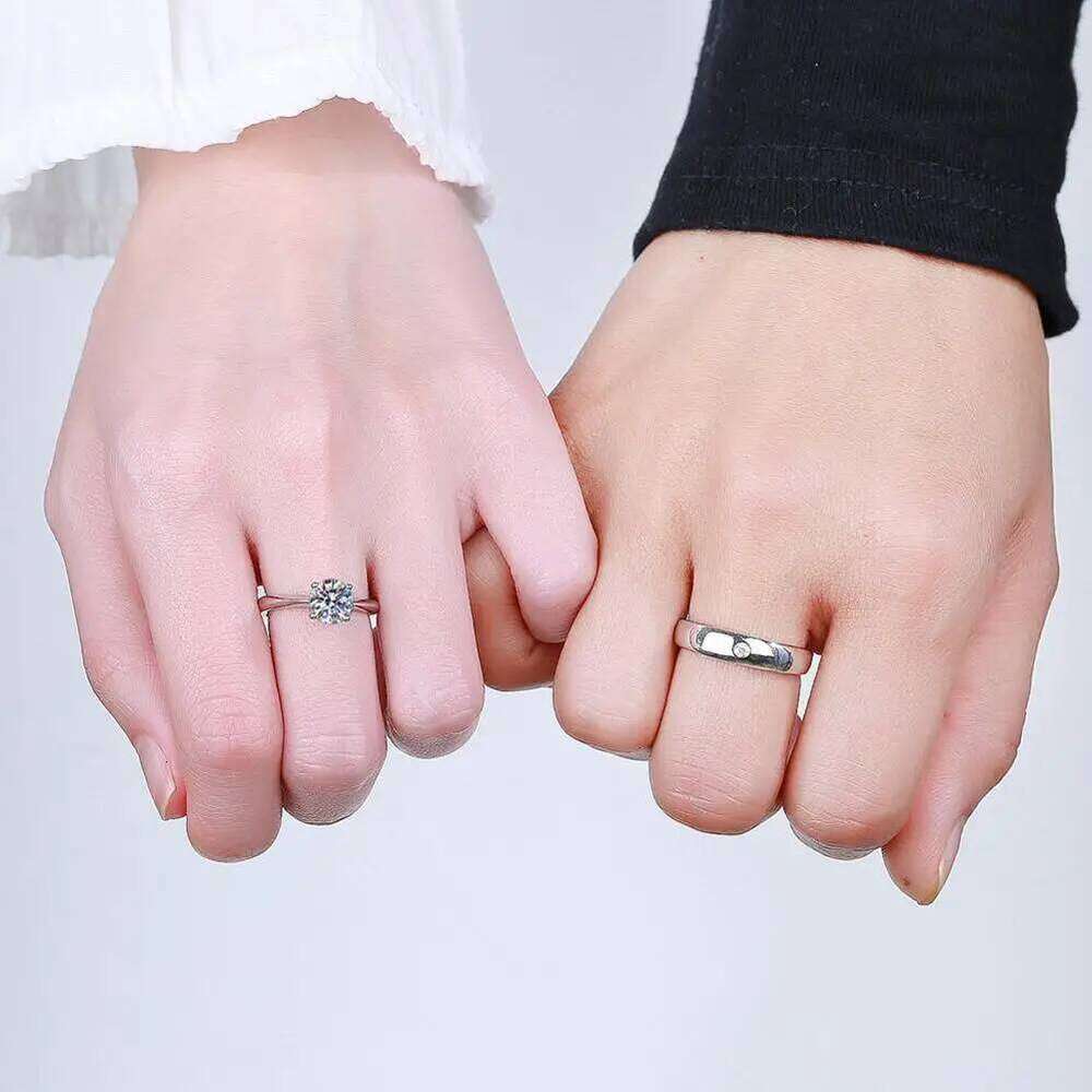 2pcs Heart Matching Couple Rings for Women Men Lover Forever Endless Love Wedding Valentine's Day Dating Jewelry Gifts W260206