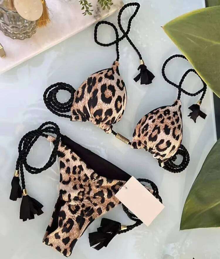 Sexy Swimsuit Women Triangle Bikinis Set Thong Bandage Swimsuits Solid Color bathing suit Two Piece String Swimear Beach Wear Z260206