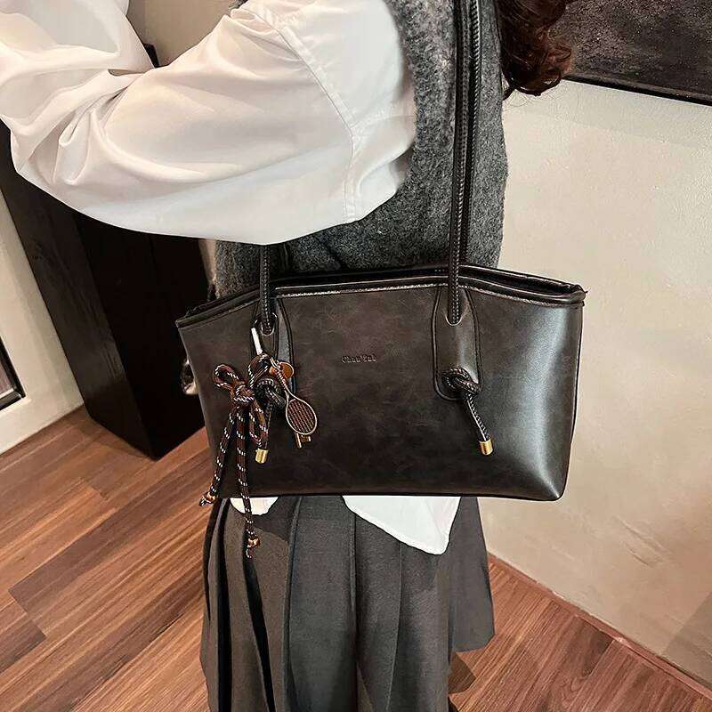 PU Leather Shoulder Bags For Women 2025 Winter Y2K Trend Female Crossbody Lady Handbags And Purses Retro Tote Bag bolso Y260205