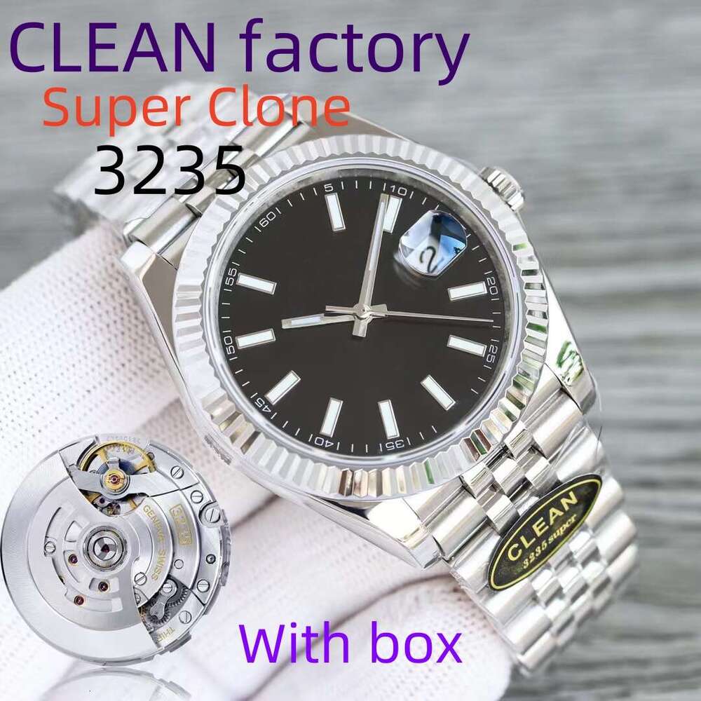 CLEAN 36mm 41mm Superclone 3235 Automatic Mechanical Mens Watch With Box Luminous Waterproof Diving High Quality clean Factory Datejus Lady's watch High-quality
